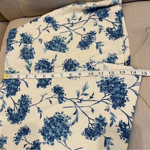 Abercrombie & Fitch Skort Small Scarlett Linen-Blend Wrap Blue floral print NWT - Picture 9 of 10
